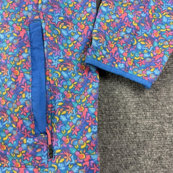 Chubbies Sweatshirt Mens Large Blue Tee Spade Quilted 1/4 Zip Floral Tropical - Picture 2 of 9